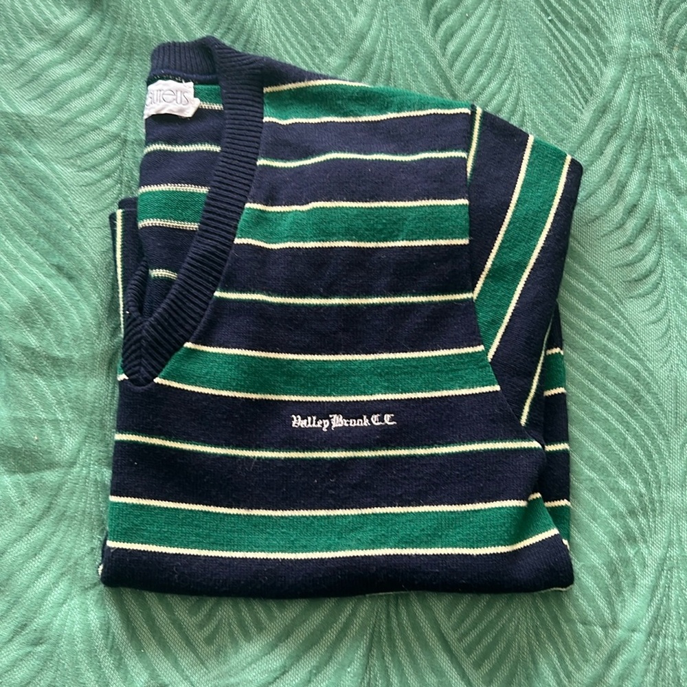 Vintage Striped V Neck Sweater